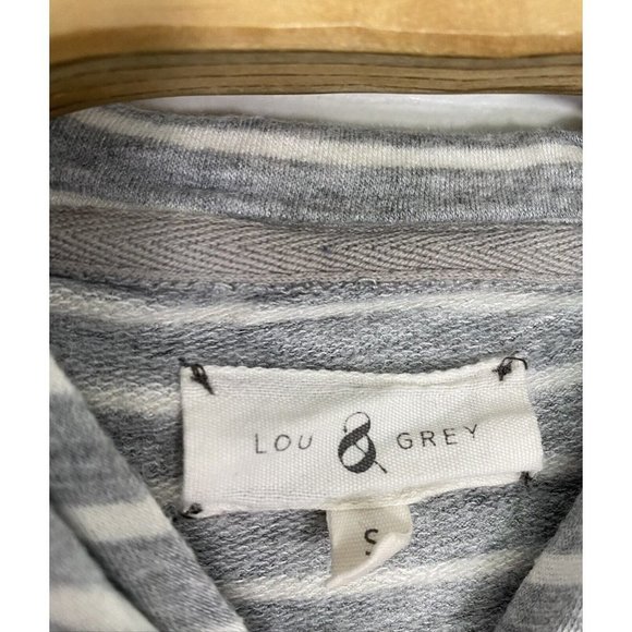 Lou &‎ Grey Women’s Hooded Bell Sleeve Dress Grey White Stripes Small - Picture 4 of 7